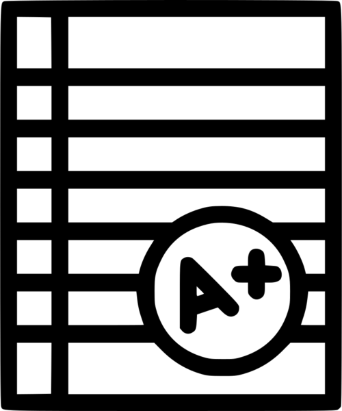 a plus grade test result exam paper free icon