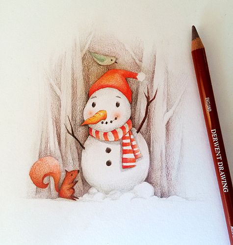 一些彩铅 一些水彩 圣诞将至