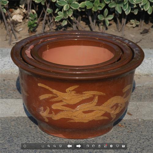 中国风户外龙纹盆 特大号陶瓷花盆 大型铁树发财树 花卉专用龙缸