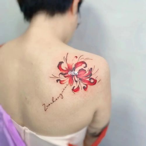 彼岸花纹身 女士纹身 后背纹身_纹身_彼岸花_南昌自由
