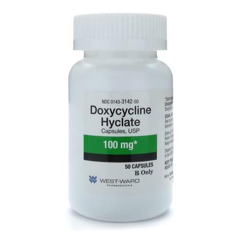 doxycycline hyclate, 100mg, 50 capsules/bottle
