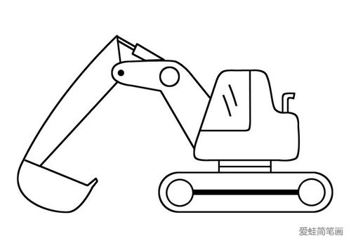 挖土机和推土机怎么画_工程车简笔画-简笔画大全