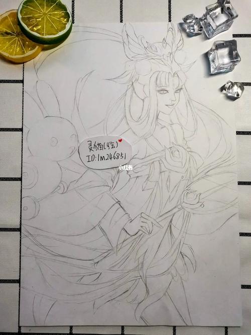 嫦娥-如梦令线稿过程!