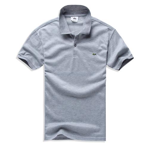 男式休闲polo衫鳄鱼t恤衫翻领polo短袖t恤厂家批发灰色xl
