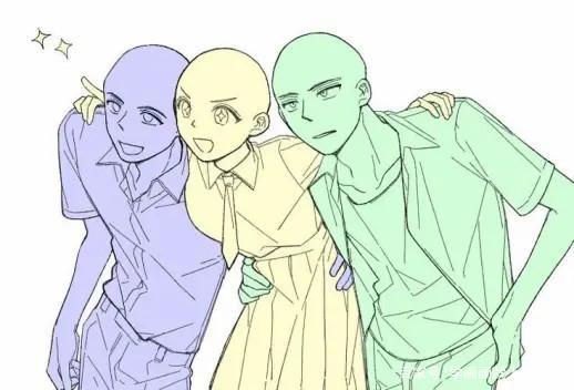 如何画多个人物的构图三人人物构图教程