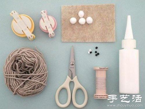 毛线 毛毡布 diy手工制作兔子玩偶