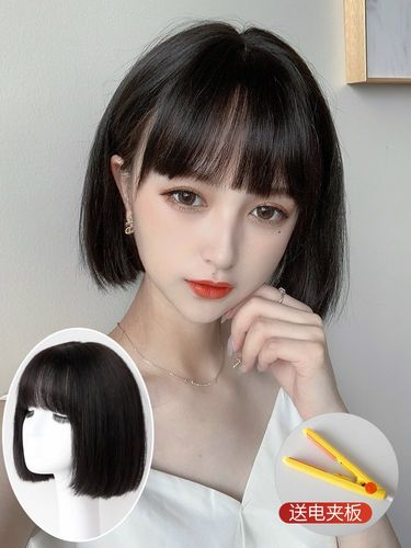 发型女短发2019图片,短发发型图片女2019 波波头短发发型女 减龄假发女短发bobo头真发自然全真