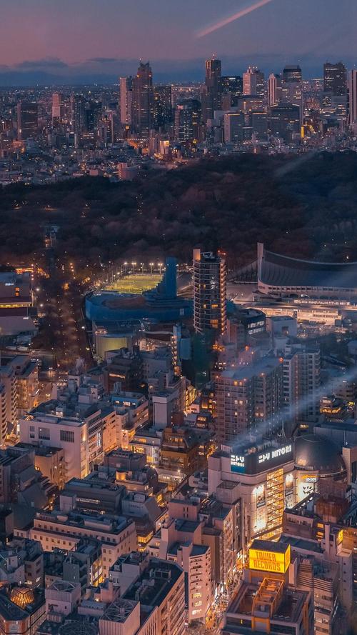 日本东京城市夜景高清摄影,风景-手机壁纸