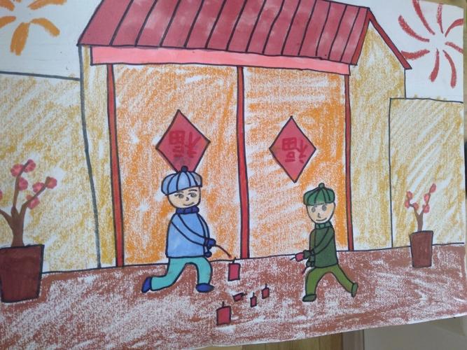 《在快乐的节日里》绘画作品展示