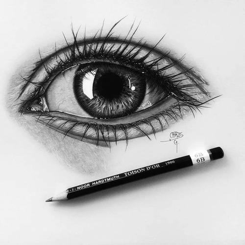 心灵窗口眼睛素描画