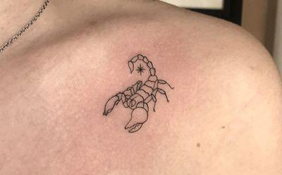 女性蝎子纹身图案锁骨(16)