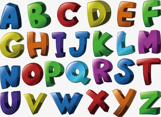 彩色立体英文字母