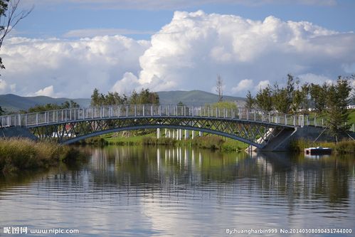 蓝天桥水图片