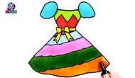 女孩最爱的彩虹连衣裙简笔画和涂色教学