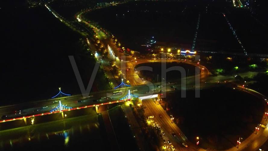 航拍中国 视点咸阳 咸阳三号桥 咸阳夜景