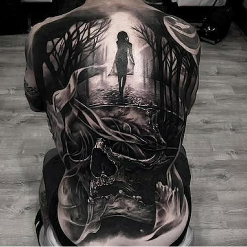 欧美写实暗黑风格纹身_纹身_欧美纹身_美妆_彩妆