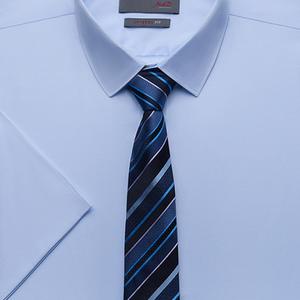 名盾衬衫男短袖夏季商务正装寸衫纯色浅蓝色修身休闲男士衬衣半袖
