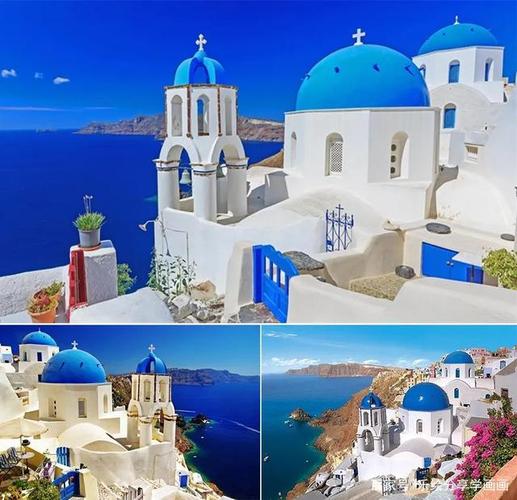 儿童画教程|蓝白色彩之美与线描创想之趣 《圣托里尼