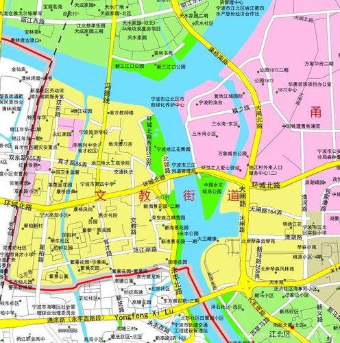 宁波江北区地图区划乡镇图高清矢量cdrpdf格式详细2021年