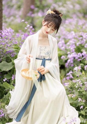 古风高清壁画,东篱采花少女,无水印高清手机壁纸,真