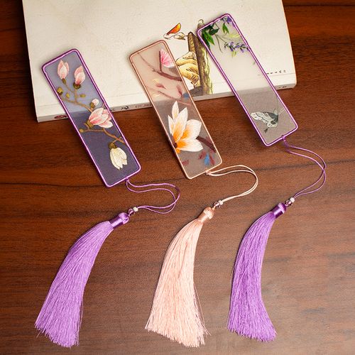 书签古风刺绣手工中国国风苏绣创意苏州绣美刺绣