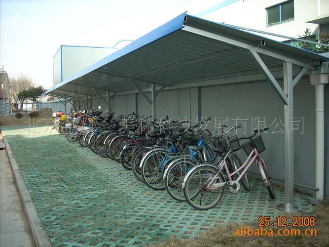自行车棚,,彩钢板自行车棚,阳光板均可定做