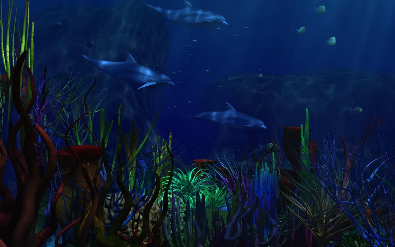 海底世界唯美梦幻壁纸_美丽自由的鱼群