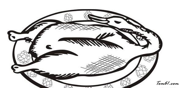 烤鸭简笔画步骤