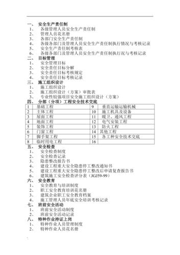 安全资料十三项