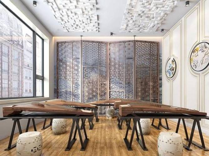 现代音乐工作室古筝教室3d模型下载 现代音乐工作室古筝教室3d模型