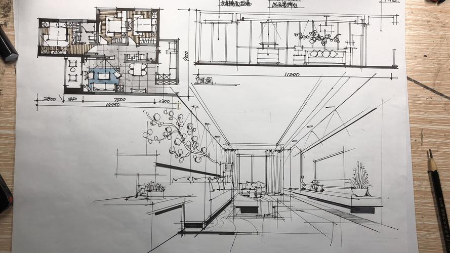 马克笔室内透视图