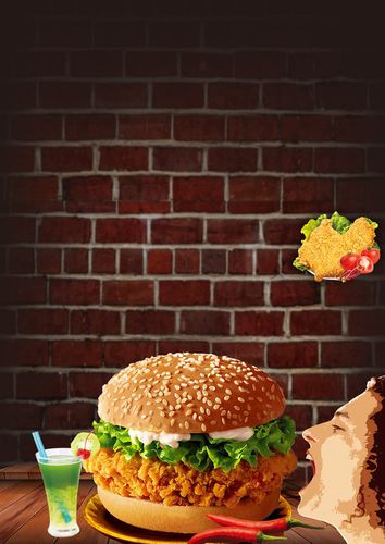 汉堡宣传单背景素材