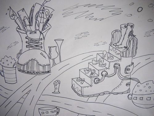 《鞋子的创想》/少儿绘画作品/儿童画/网络美术馆_中国少儿美术教育网