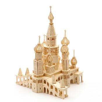 木制立体拼图3d高难度木质建筑手工制作木头模型超大城堡抖音七夕