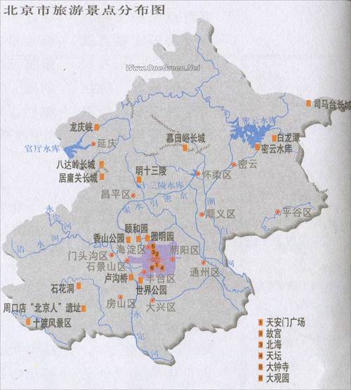北京旅游景点分布图_景点分布图地图库