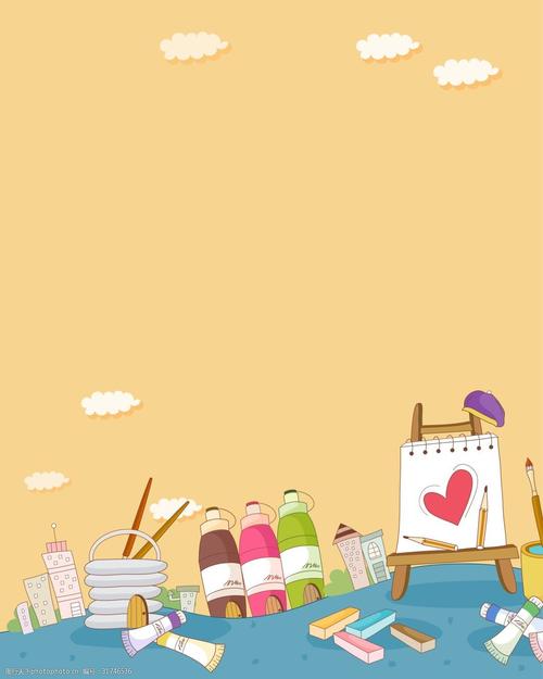 矢量卡通手绘美术颜料背景素材