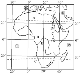 读"非洲地图",回答下列问题