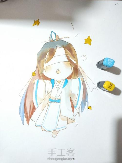 清风明月晓星尘 主要材料: 画纸 所需工具: 铅笔