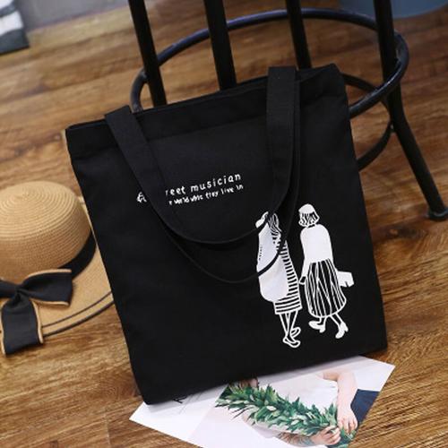 单肩帆布包女文艺简约布袋子手提包购物袋休闲学生书包家居家纺收纳