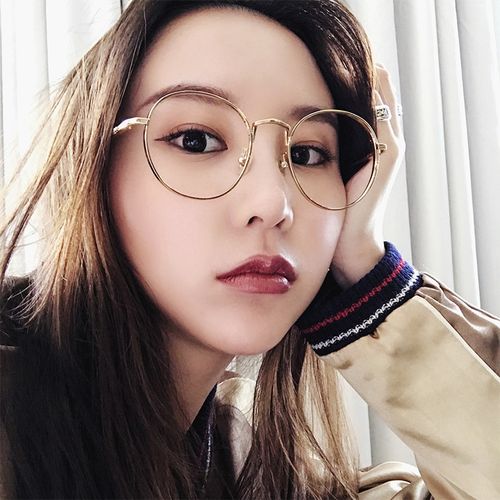 喜欢复古近视眼镜女大脸圆框蓝光的还喜欢