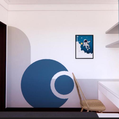 乳胶漆造型模板拼色喷绘图案卡通波浪几何半圆墙贴