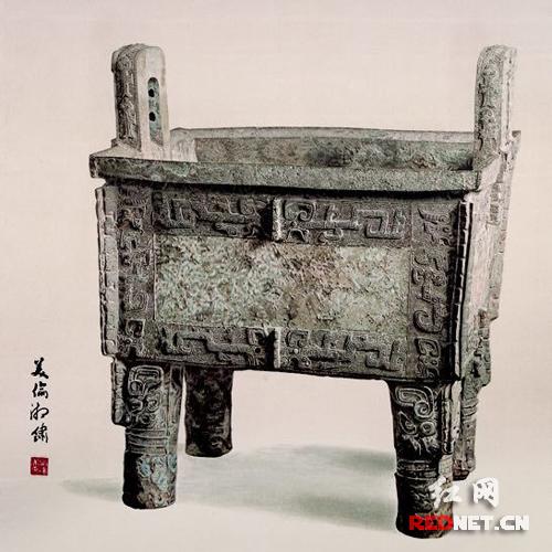 国家博物馆收藏湘绣作品《后母戊鼎》