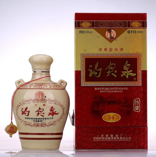 鲁酒典范】山东特产34度趵突泉精品特酿 趵突泉白酒 保真