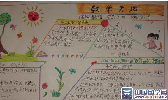 五年级数学手抄报