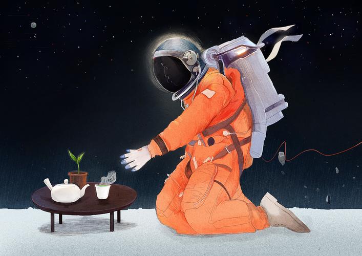 太空漫游-宇航员系列|插画|商业插画|瓦擦醋 - 原创作品 - 站酷