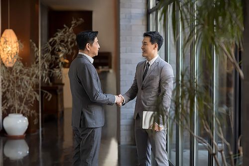 愉悦,中国人,商务人士,握手