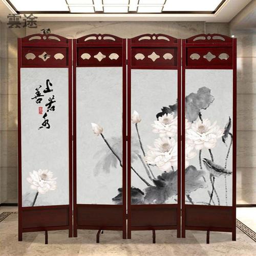 现代实木屏风隔断墙简约客厅折叠移动中式折屏办公室卧室遮挡家用定制
