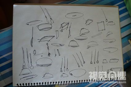 餐具设计草图