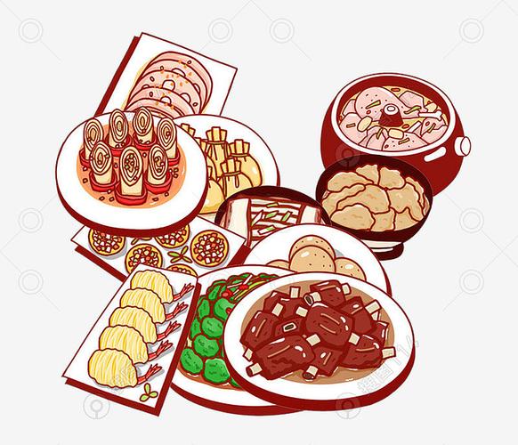 标签:手绘卡通中餐菜美食肉