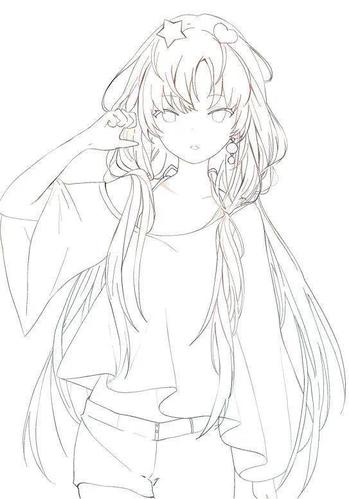 黑白线稿动漫女生线稿素材有了这些线稿寒假有事情做喽